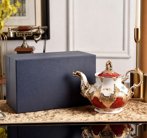 Premium Green Gold Trim Floral Bone China Teapot Ornate Baroque Style Porcelain Tea Pot For Tea Party - Product Image 4