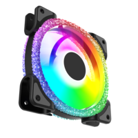 Diamond Double Aurora 3pin 4pin faible prix 120mm muet grand volume d'air ordinateur pc boîtier cpu refroidisseur coloré rvb argb ventilateur de refroidissement