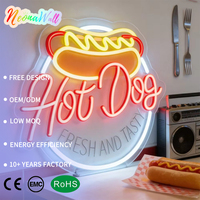 Letrero LED de Neón Retro con Diseño de Hot Dog, Lámpara de Pared Acrílica, Alimentación USB, Regulable, Clasificación IP65, Ideal para Tiendas y Fiestas