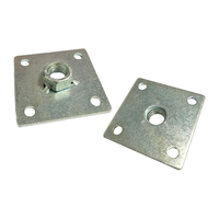 Heavy Duty Carbon Steel Square Tube Insert with M10 M12 M16 Threaded Nut for Adjustable Leveling Feet OEM Tube Fittings