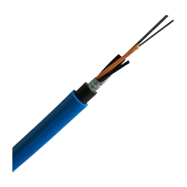 XINQIAO Mining Communication Signal Cable Central Loose Tube Optical Composite Cable G652D Copper Conductor 4-Core Blue PVC