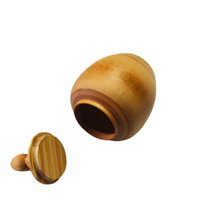 Yuzhu Shangpin <b>Bamboo</b> Tea Caddy Jar Set Handcrafted Turned Wooden Storage <b>Container</b> For Tea Preservation Chongqing Origin - Product Image 5