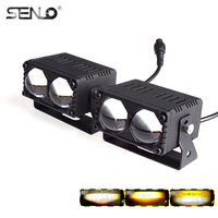 Lampu Sorot LED Senlo X2 Plus 90W dengan Kipas, Lampu Kerja Eksternal Tambahan untuk Motor, Kendaraan Off-road, Truk