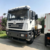 Camion-grue Shacman F3000 12 tonnes à bras pliant 6x4 Euro 2 avec moteur Weichai, hauteur de levage de 25 m et télécommande