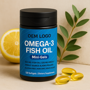 โอเมก้า 3 น้ำมันปลาแบบซอฟเจล ดีไซน์ฟรีจากผู้ผลิต (OEM) ความเข้มข้นสามเท่า  แหล่งน้ำมันปลาจากปลาพอลล็อคป่าอลาสก้า  อาหารเสริมน้ำมันปลา - Product Image 3