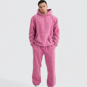 Survêtements 100% coton à séchage rapide écologiques avec impression personnalisée, pantalon évasé, pull à capuche 2 pièces, costume de rue décontracté pour hommes - Product Image 1