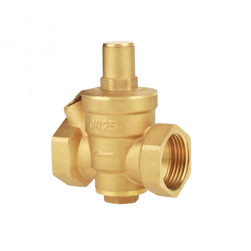 DN50 2-дюймовый NPT Регулируемый латунный регулятор давления воды редуктор с манометром
