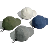 Casquette de baseball personnalisée en nylon léger, séchage rapide, protection UV, cordon de serrage réglable, chapeau de soleil souple et pliable, casquette de randonnée en plein air