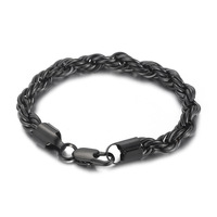 Bracelet torsadé haut de gamme en acier inoxydable avec fermoir rectangulaire, minimaliste, unisexe, pour le quotidien, vente en gros
