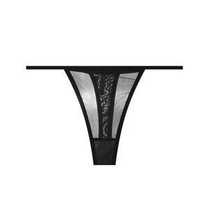 Tanga de malla sexy para mujer, con tirantes finos, de talle bajo, transparente, lencería transpirable, tallas grandes, ropa interior íntima para mujer - Product Image 1