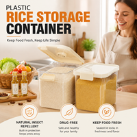 Contenedor de Plástico para Almacenamiento de Arroz, Uso Doméstico, a Prueba de Insectos y Humedad, Sellado, Grande, Capacidad para 20 Libras, para Arroz, Granos y Harina
