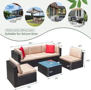 High Quality UV Resistant PE Rattan <b>Outdoor</b> Dining Set Garden Wicker Cube Furniture Set With <b>Black</b> Tempered Glass Top <b>Table</b> - Product Image 5