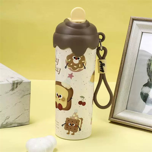 Botella de Agua Térmica Infantil Portátil de Doble Pared con Pajita/Cuerda, Diseño de Dibujos Animados para Niñas, Acero Inoxidable 316, Aislada al Vacío - Product Image 6