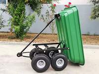 Chariot à benne basculante de jardin Chariot utilitaire robuste avec capacité de 600 lb Chariot à outils d'extérieur avec quatre roues