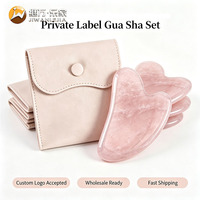 Outil de massage Gua Sha en quartz rose en forme de cœur rose Jiwan Lejia OEM avec emballage