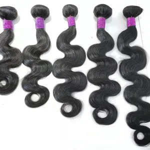 Amara vente vague de corps cheveux 10A grade cuticule aligné cheveux vague de corps qingdao corps vagues cheveux humains 10-40 pouces humains hai en stock