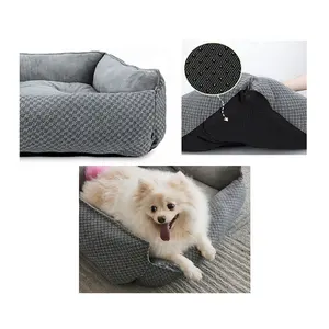 U-PETS Dog Bed Washable Eco Friendly Sofa Fabric Comfy Rectangle Dog Bed For Large Medium Small Dogs