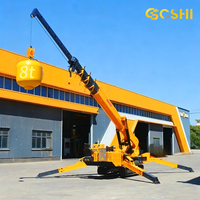 Mini-grue araignée télécommandée 1.2T / 3T / 4T / 5T / 8T / 14T pour l'installation de vitrages en intérieur et le levage urbain