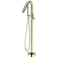 Robinet de bain à montage au sol salle de bain mélangeur d'eau chaude et froide robinet de baignoire de douche à main sur pied