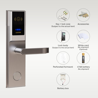 Sistema de Cerradura Inteligente para Hotel Locstar 304 de Acero Inoxidable RFID, Cerradura Electrónica para Habitaciones con Tarjeta ANSI y Software de Gestión