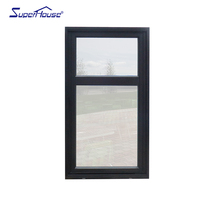 Ventana Abatible de Aluminio con Montante Horizontal, Negra y Blanca, Resistente a Huracanes, Certificación AS2047 Miami Dade, Proveedor Certificado NOA