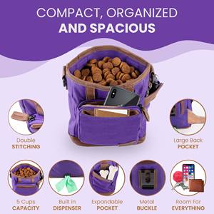 Free sample Personalised Custom logo Waterproof Canvas Pet Snack Bag Walking <b>Dog</b> Training <b>Treat</b> <b>Pouch</b> Bag with Waist Belt - Product Image 5