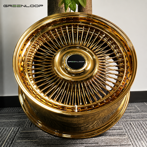 Ruedas de Alambre GREENLOOP Knock Off de 7 Pulgadas con Diseño Cóncavo para Autos Clásicos, Lowriders, Vintage, Caprice, Cutlass, <span class=keywords><strong>Deville</strong></span> - Product Image 3