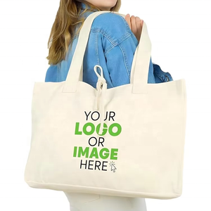 Bolsa de Compras Personalizada em Algodão Canvas Oversize para o Dia a Dia, Design de Logo Impresso Reciclado para Viagens - Product Image 1