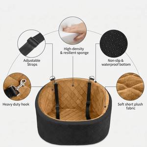 Asiento Elevador Portátil <span class=keywords><strong>para</strong></span> Perros, <span class=keywords><strong>Cama</strong></span> de Viaje Ortopédica y Segura con Cojín de Felpa Lavable <span class=keywords><strong>para</strong></span> Asiento de Coche - Product Image 3