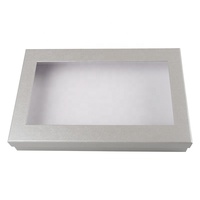 Boîte en carton personnalisée avec fenêtre transparente en PVC et logo imprimé pour vêtements, emballage cadeau avec couvercle et base