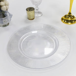 Assiettes de Présentation Rondes en <span class=keywords><strong>Plastique</strong></span> Transparent de 13 Pouces, Personnalisables, Économiques, Réutilisables et Élégantes pour Mariages et Décoration de Fêtes - Product Image 2