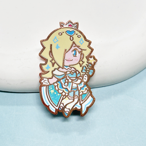 Épingles en métal personnalisées de haute qualité avec image de princesse et baguette magique rose, épingles en émail dur exquises et mignonnes - Product Image 6