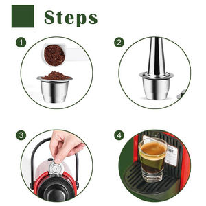 <span class=keywords><strong>Capsule</strong></span> réutilisable en acier inoxydable Couvercle en métal de haute qualité compatible avec les machines à dosettes de café <span class=keywords><strong>Nespresso</strong></span> rechargeables - Product Image 4