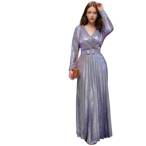 Elegantes Vestidos Maxi Plisados de 3 Colores para Mujer, Ideales para Fiestas - Product Image 1