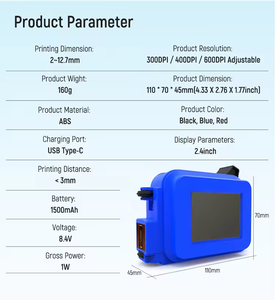 インテリジェント12.7mmミニハンドヘルドプリンターポータブルプリンターボックス用ロゴバッチコード印刷スクリーンプリンター紙印刷機 - Product Image 3