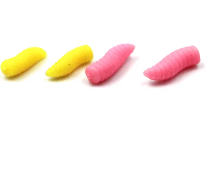 プラスチック釣りワックスワーム人工蜂蛾シリコンLarva Wiggler Glow 100 pcs Maggot Grub Lure Baits