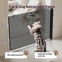 Barrière de porte rétractable anti-saut pour chat en maille PVC, type de fermeture : sans, modèle 3939, pour la vente au détail d'articles pour animaux et appartements