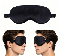 Masque de sommeil 100% soie de mûrier 16mm 19mm 22mm, masque oculaire occultant en soie avec sangle élastique