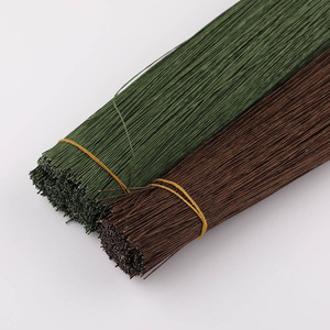 Floral <b>Wire</b> Paper Coated <b>Flower</b> Stems Green And Brown Metal Plated Middle Size DIY Jewelry Accessories Craft Tools - Product Image 1