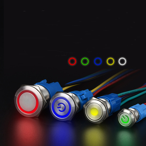 1NO kết hợp 5A Max. current 250V 16mm 19mm 22mm Vòng chiếu sáng kim loại <span class=keywords><strong>push</strong></span> <span class=keywords><strong>button</strong></span> chuyển Nhôm Nhà ở dây điện tử - Product Image 4