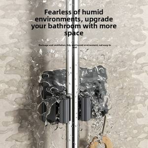 <span class=keywords><strong>Support</strong></span> de rangement <span class=keywords><strong>pour</strong></span> balai et serpillière en acier inoxydable durable <span class=keywords><strong>pour</strong></span> salle de bain, sans perforation - Product Image 2