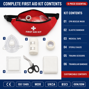 Botiquín de Primeros Auxilios de Cintura con Logotipo Personalizado OEM ODM, Manual, Manos Libres, Portátil, Bolsa de Emergencia, Cinturón Ajustable, Certificado CE - Product Image 1