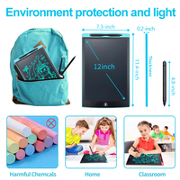 Tablette d'écriture LCD multicolore de 12 pouces, tableau de dessin pour enfants avec écran, tableau d'écriture LCD, bloc-notes de style