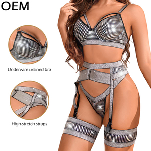 Usine de haute qualité Sexy Design personnalisé femmes Sexy <span class=keywords><strong>Mature</strong></span> Tube Lingeries ensemble grande taille 3/4 tasse Lingerie <span class=keywords><strong>Dame</strong></span> - Product Image 2