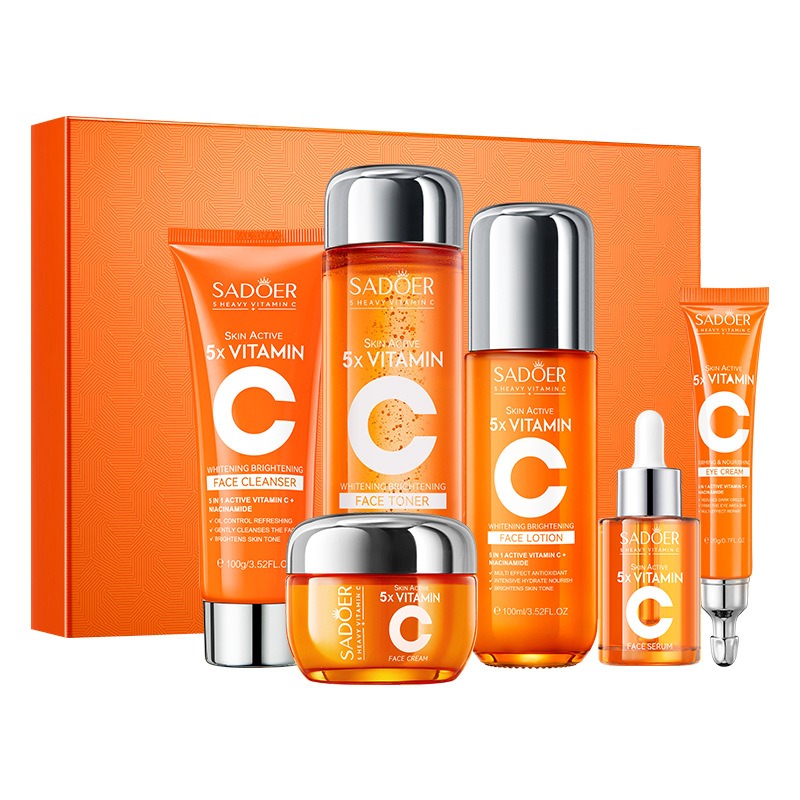 Ensemble de soins de la peau blanchissants à la vitamine C à cinq couches