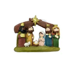 Set di presepi in resina presepe intagliato 3D figurine in resina presepe natale Set