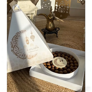 Nueva Caja Piramidal Personalizada para Comida Halal para Llevar, Caja para Aperitivos Árabes, Pastelería Dulce, Postre Kunafa, Empaque Piramidal para Platos de Aperitivos - Product Image 1