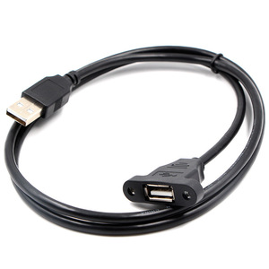 <b>Usb</b> 2.0 Male To Female Extension Cable With Screw Mounting Plate For Data And Charging - Product Image 1