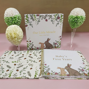 कस्टम मुद्रित सर्पिल बाउंड बेबी सजाना स्क्रैपबुक फोटो एल्बम, लड़के लड़कियों के पेपर कवर के लिए जन्म स्मृति के लिए - Product Image 2