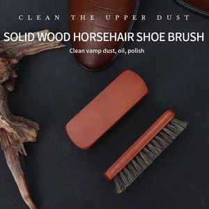 カスタムロゴ入り木製スニーカーシューズクリーニングブラシ 馬毛木製ブラシ - Product Image 6